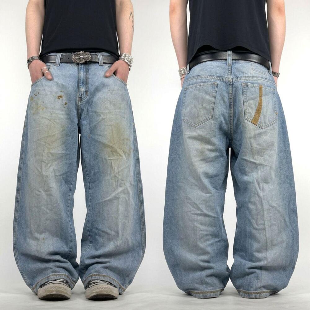Vintage y2k faded stonewash baggy wide leg archive rare skater jeans